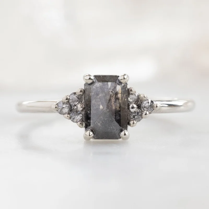 braided gold chain bracelet The Ivy Ring | 0.95ct Emerald Cut Salt and Pepper Diamond in 14K White Gold braided gold chain bracelet The Ivy Ring | 0.95ct Emerald Cut Salt and Pepper Diamond in 14K White Gold