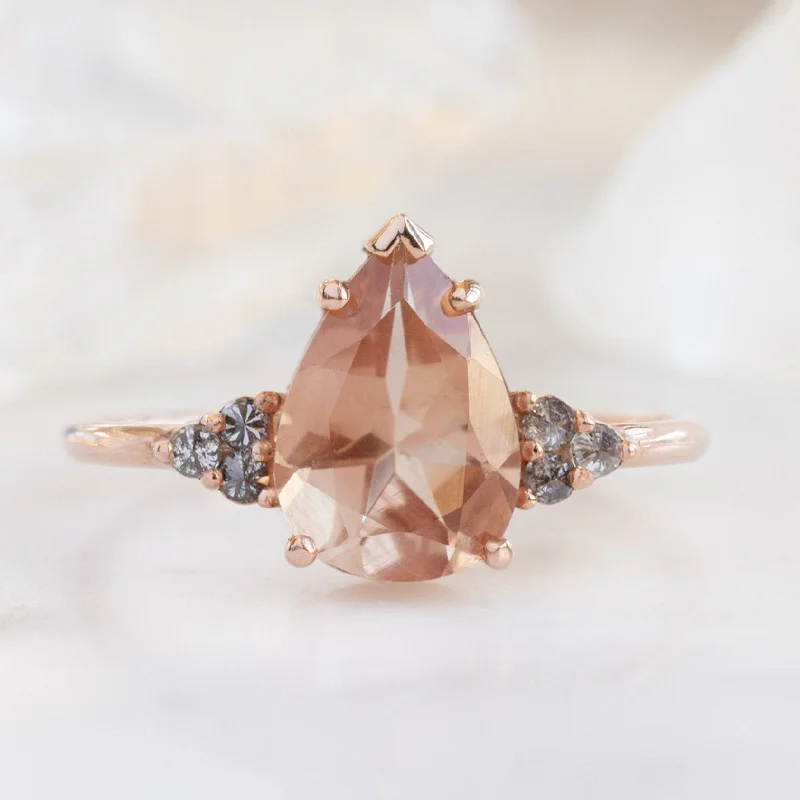 boho gemstone anklet The Ivy Ring | 1.59ct Pear Cut Sunstone in 14K Rose Gold
