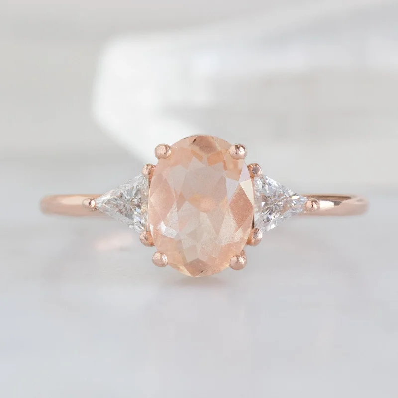 rose gold cartilage barbell The Jade Ring | 0.95ct Oval Sunstone in 14K Rose Gold