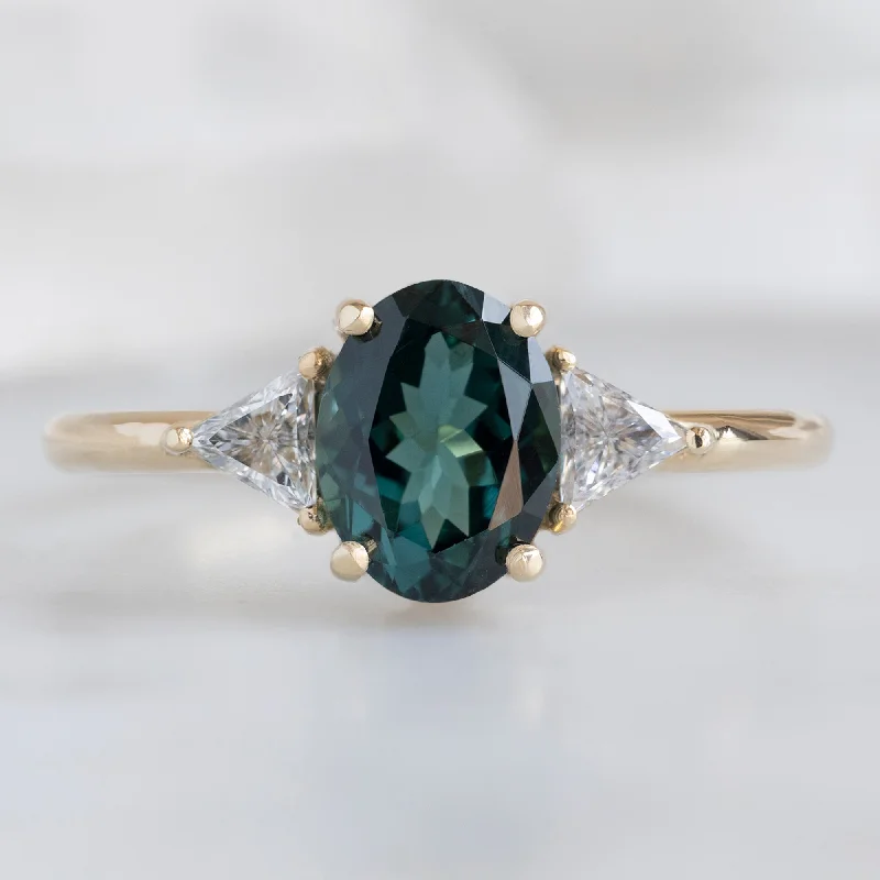 minimalist gold crescent moon necklace The Jade Ring | 1.18ct Oval Tourmaline in 14K Yellow Gold