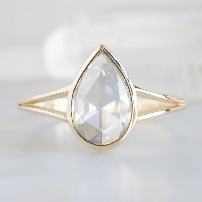 classic diamond solitaire necklace The Magnolia Ring | 1.08ct Rose Cut Lab Grown White Diamond in 14K Yellow Gold