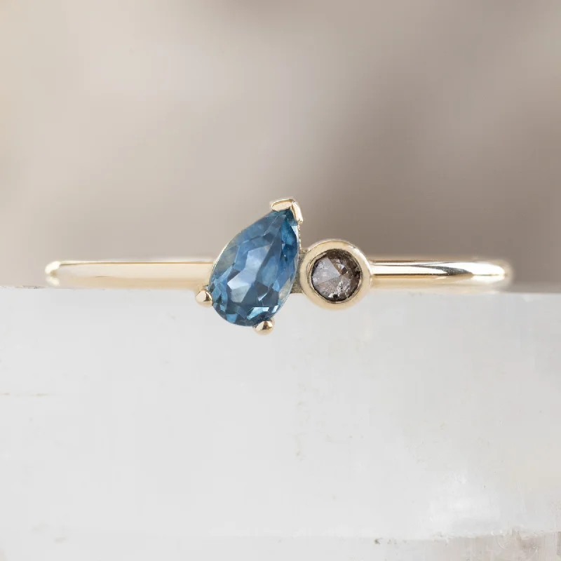 The Montana Sapphire + Diamond Ring | 10K Yellow Gold