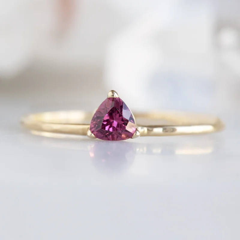 The Pink Garnet Crown Ring | 14K Yellow Gold