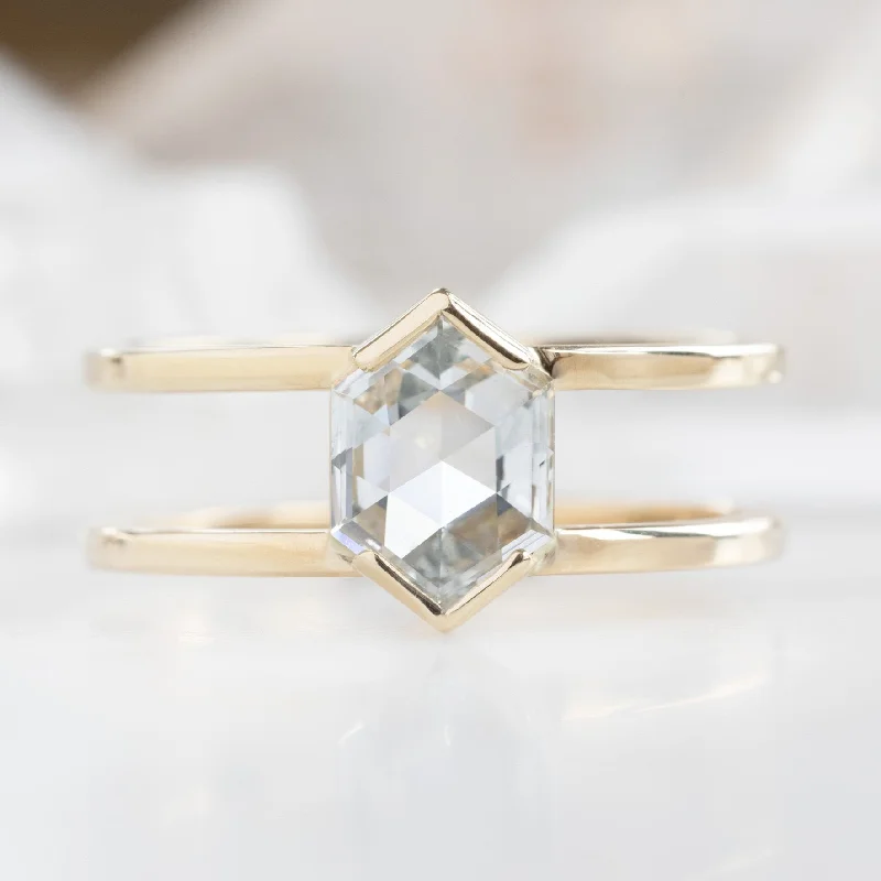simple sapphire wedding band The Poppy Ring | 0.59ct Hexagon White Diamond in 14K Yellow Gold simple sapphire wedding band The Poppy Ring | 0.59ct Hexagon White Diamond in 14K Yellow Gold