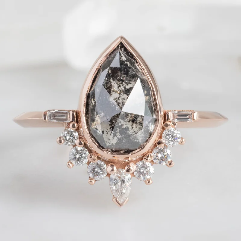 hammered gold stacking rings The Posy Ring | 1.67ct Rose Cut Black Diamond in 14K Rose Gold hammered gold stacking rings The Posy Ring | 1.67ct Rose Cut Black Diamond in 14K Rose Gold
