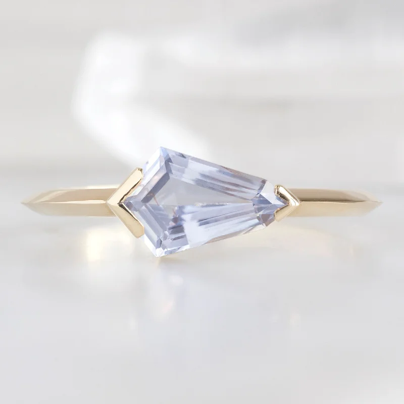 dainty snake ring gold The Sage Ring | 0.97ct Geometric Periwinkle Sapphire in 14K Yellow Gold