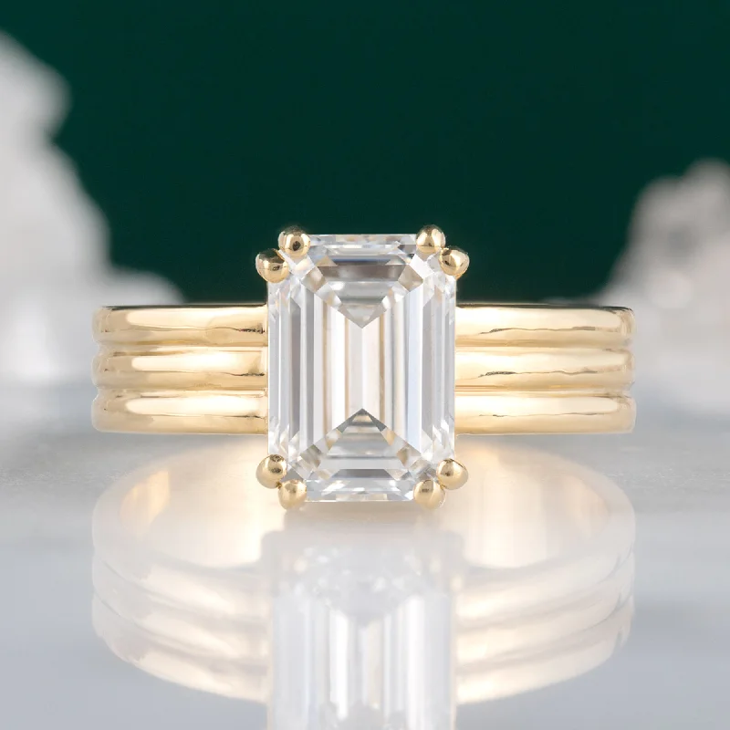 luxury diamond eternity ring The Stratum Ring | 1.93ct Lab Grown Emerald White Diamond in 18K Yellow Gold luxury diamond eternity ring The Stratum Ring | 1.93ct Lab Grown Emerald White Diamond in 18K Yellow Gold