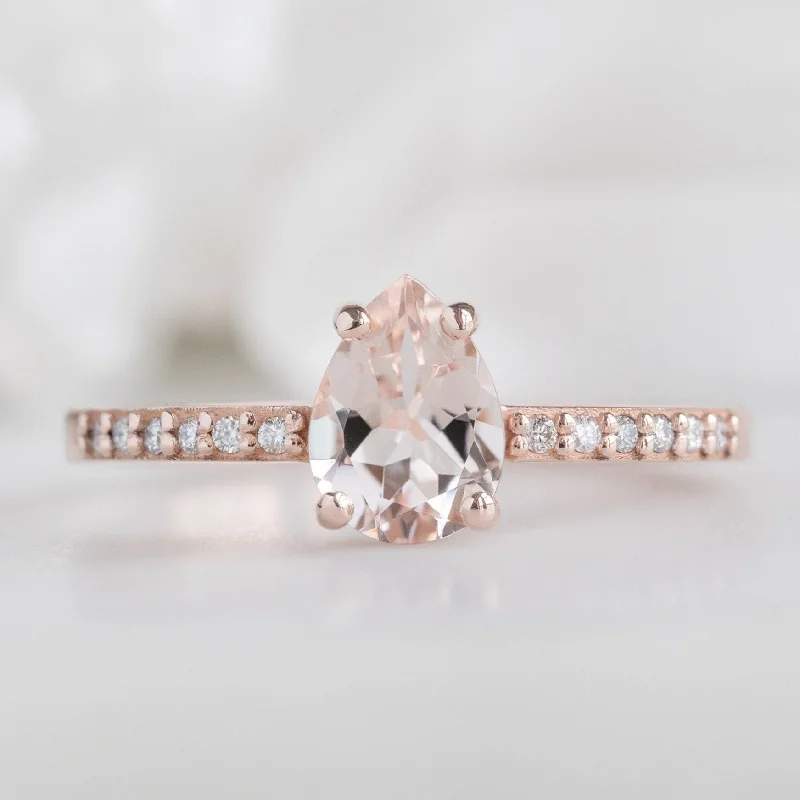 natural turquoise ring handmade The Willow Ring | 0.58ct Pear Cut Morganite in 14K Rose Gold natural turquoise ring handmade The Willow Ring | 0.58ct Pear Cut Morganite in 14K Rose Gold