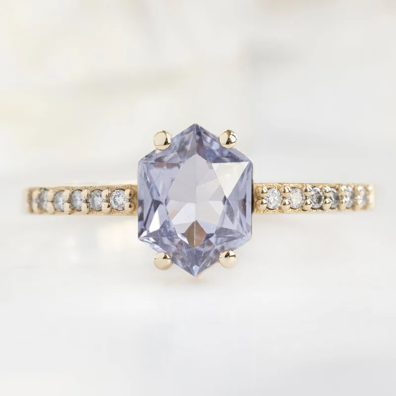 vintage pearl engagement ring The Willow Ring | 1.12ct Hexagon Lilac Sapphire in 14K Yellow Gold vintage pearl engagement ring The Willow Ring | 1.12ct Hexagon Lilac Sapphire in 14K Yellow Gold