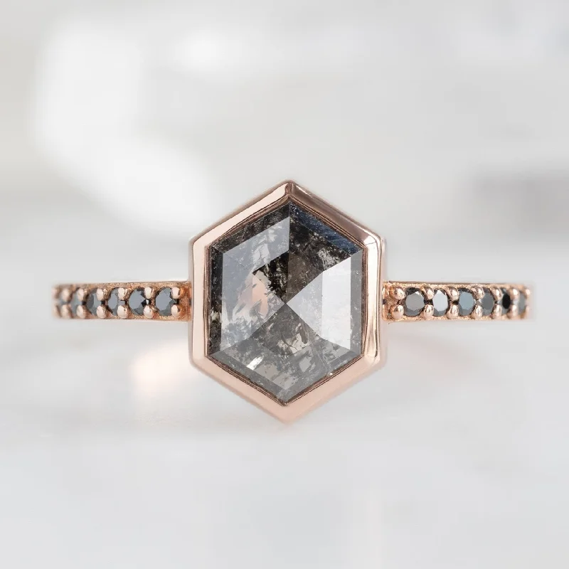 unique blue topaz ring The Willow Ring | 1.19ct Hexagon Black Diamond in 14K Rose Gold unique blue topaz ring The Willow Ring | 1.19ct Hexagon Black Diamond in 14K Rose Gold