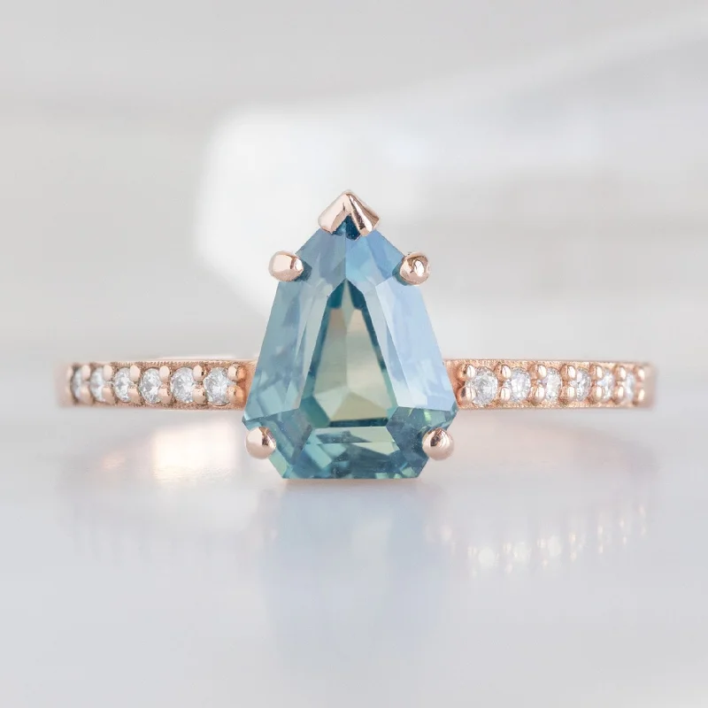 silver Celtic knot necklace The Willow Ring | 1.67ct Geometric Montana Sapphire in 14K Rose Gold silver Celtic knot necklace The Willow Ring | 1.67ct Geometric Montana Sapphire in 14K Rose Gold