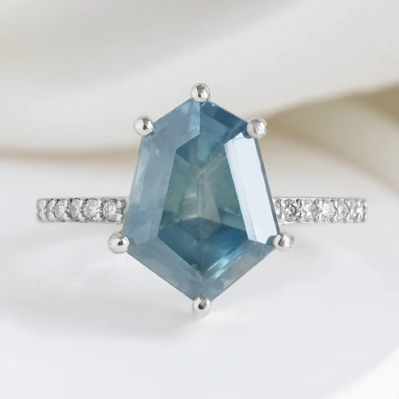 dainty opal nose ring The Willow Luxe | 3.98ct Geometric Sapphire in 18K White Gold dainty opal nose ring The Willow Luxe | 3.98ct Geometric Sapphire in 18K White Gold
