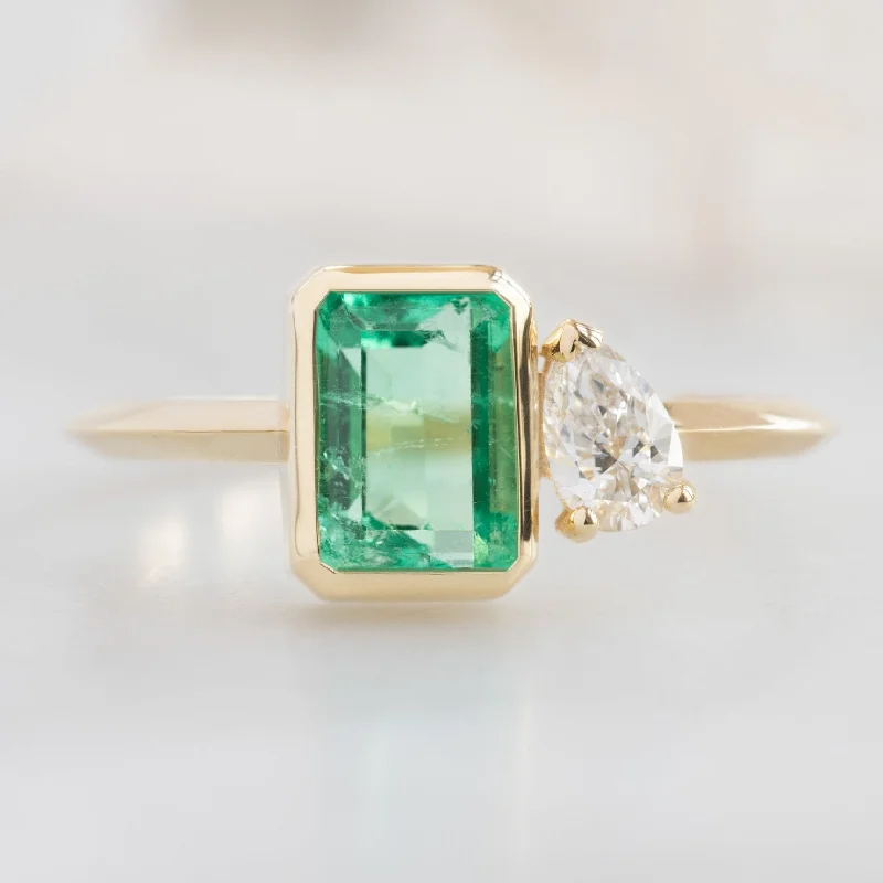 vintage-inspired moonstone necklace The You and Me Ring | 0.99ct Emerald Emerald in 14K Yellow Gold vintage-inspired moonstone necklace The You and Me Ring | 0.99ct Emerald Emerald in 14K Yellow Gold