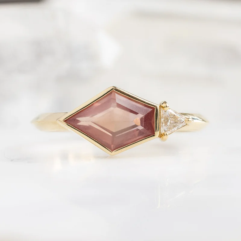 real diamond solitaire ring The You and Me Ring | 1.41ct Orange Sapphire in 14K Yellow Gold