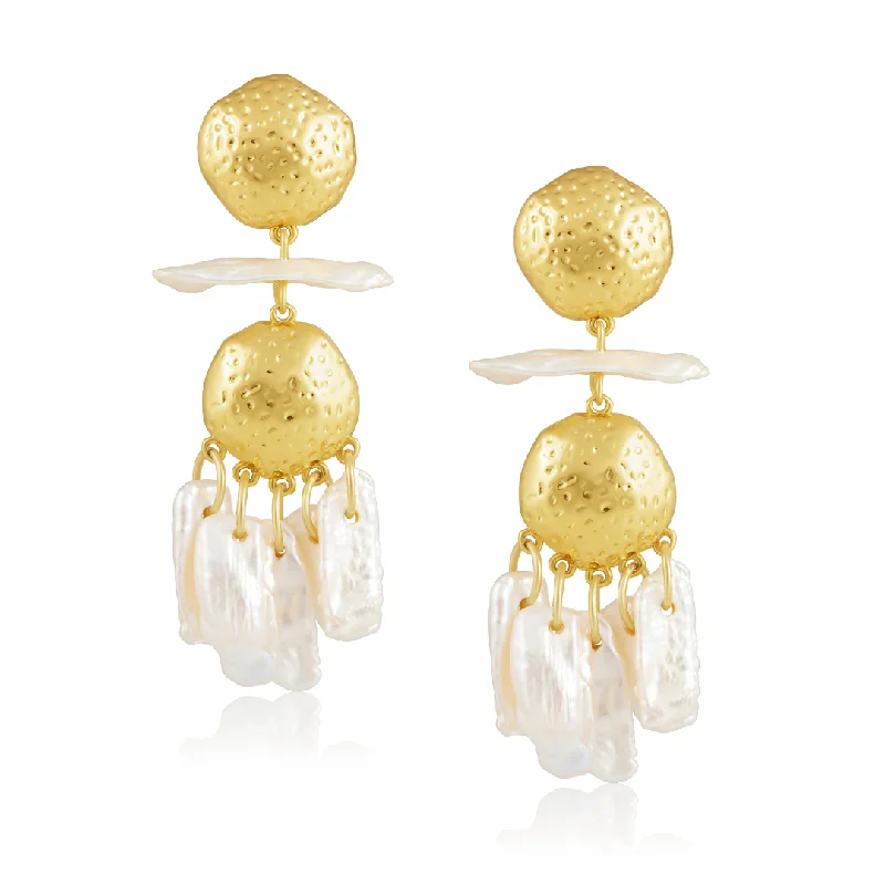 dainty feather charm necklace Tillie Pearl Statement Earrings