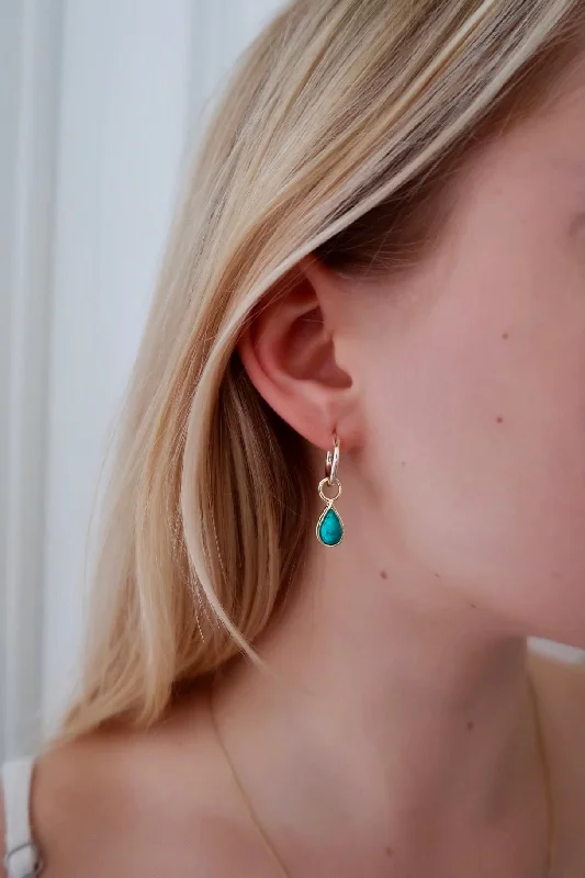 sterling silver infinity bracelet Turquoise Drop Hoop Earrings
