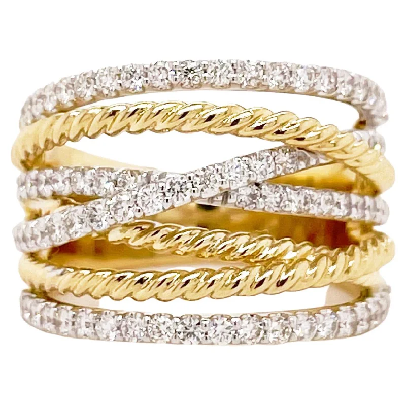 silver infinity knot ring Twisted Rope Diamond Band