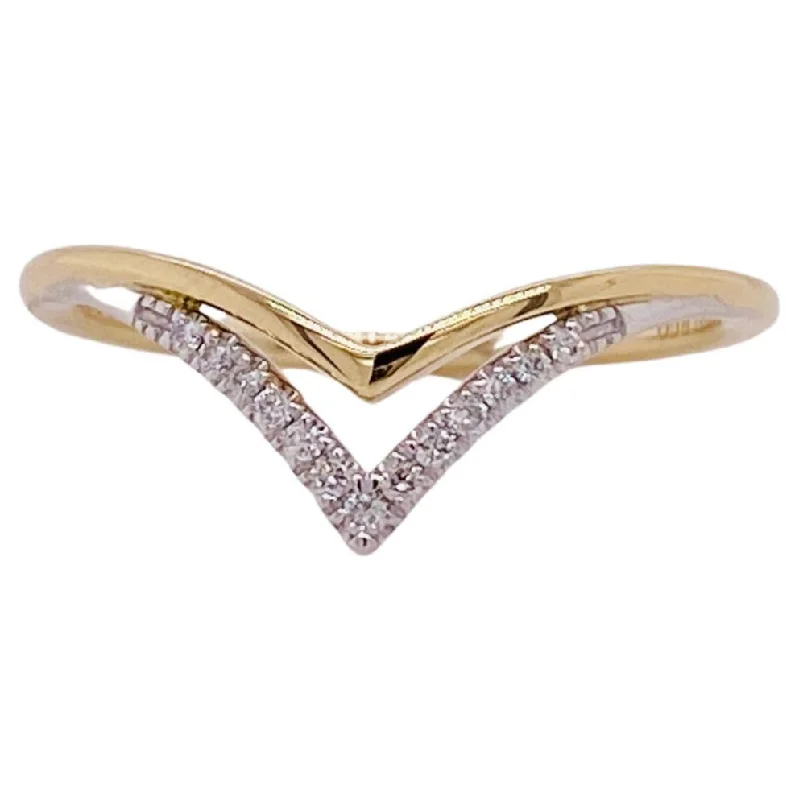 Two Toned Chevron Diamond Ring