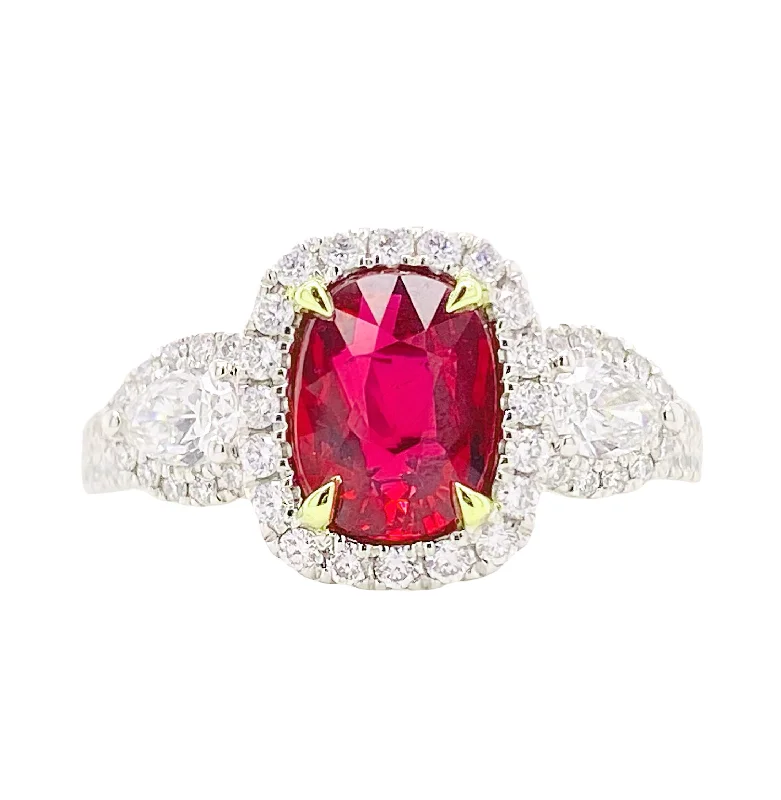 cubic zirconia tennis necklace GIA Ruby and Diamond Halo Ring