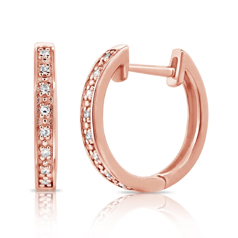 Unique Huggie Earrings with Diamonds