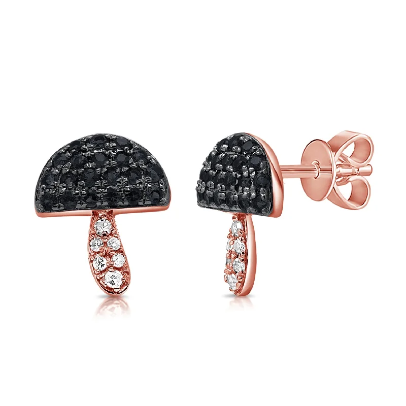 silver-plated bar necklace Unique Mushroom Stud Earrings with Black & White Diamonds silver-plated bar necklace Unique Mushroom Stud Earrings with Black & White Diamonds