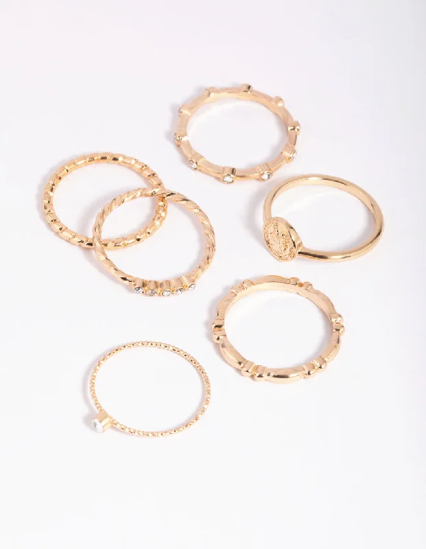 oval blue sapphire ring Gold Mini Coin Ring Pack