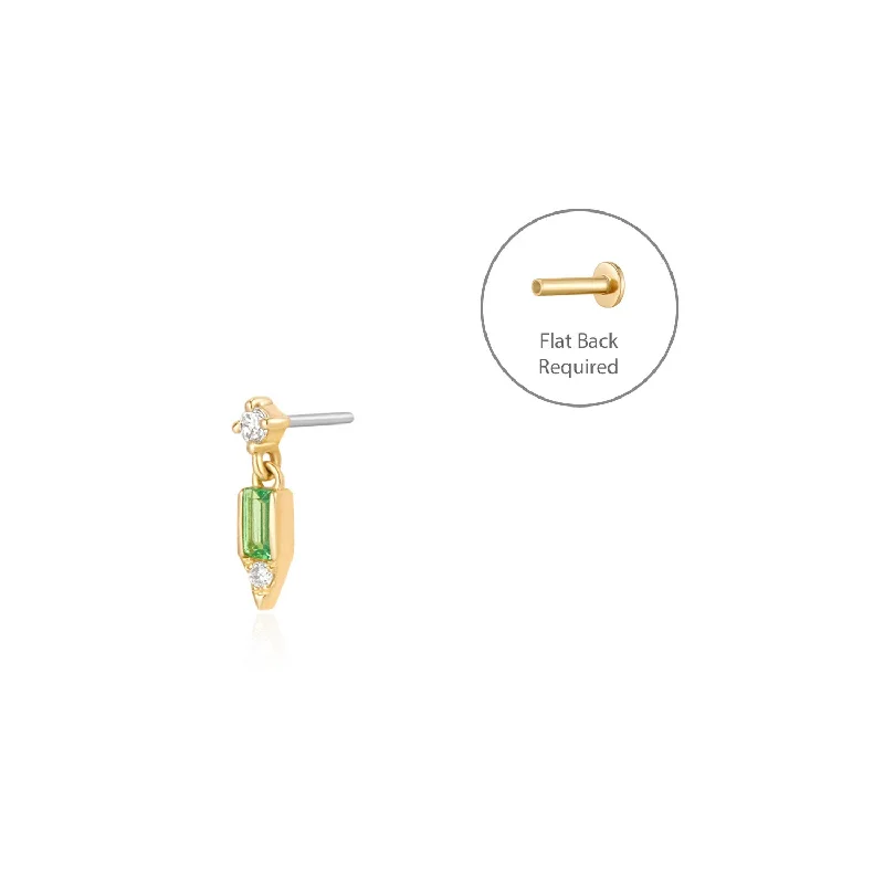 oval cut engagement ring platinum VESPER - Flat Back Earring
