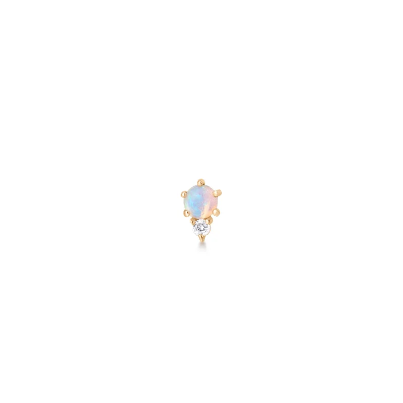 bezel set engagement ring modern ZENA - Flat Back Earring