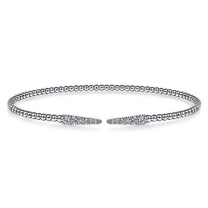 Gabriel & Co. .25-.29CTW Bujukan Split Cuff Bracelet with Diamond Pavé Spikes in 14K White Gold