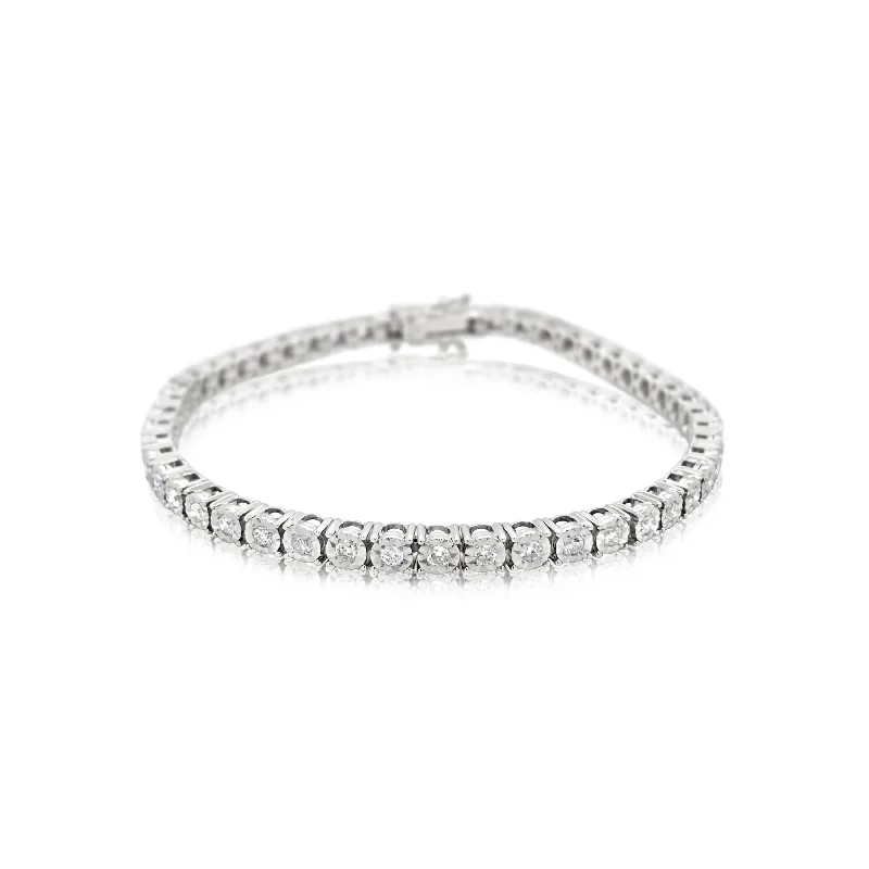 dainty rose gold chain bracelet 1.26CT Bezel-Set Diamond Tennis Bracelet