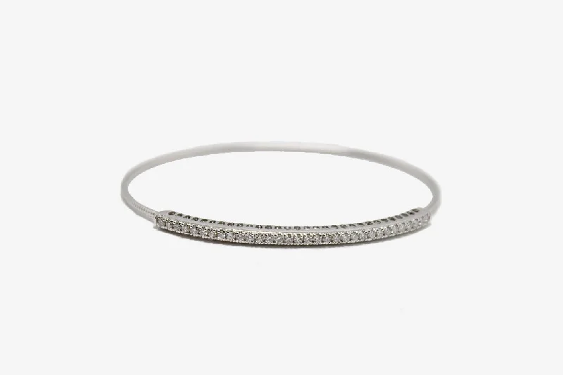 personalized ring with name 14k White Gold Expandable Diamond Bracelet