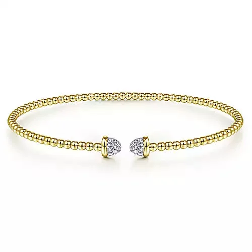 14K Yellow Gold Bujukan Diamond Split Bangle