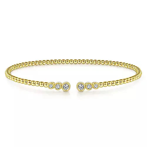 14K Yellow Gold Bujukan Diamonds Split Bangle