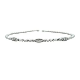 14KW Bujukan Diamond Marquise Stations Bangle