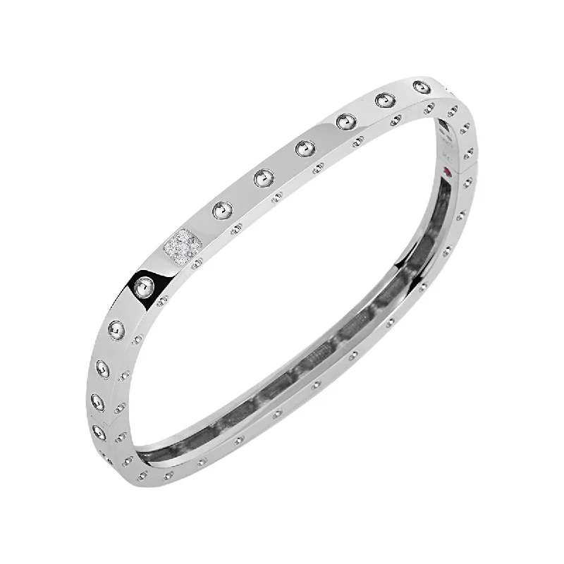 18K Gold Pois Moi Diamond Accent Square Bangle