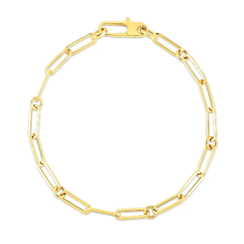 18K Yellow Gold Paperclip Bracelet