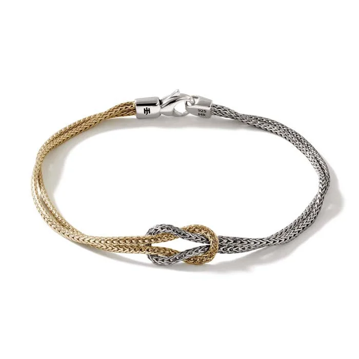 unique zodiac constellation necklace John Hardy Manah Classic Chain Love Knot Bracelet in Sterling Silver and 14K Yellow Gold