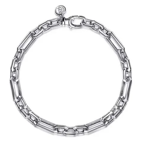 Gabriel & Co. 8.5" Figaro Link Chain Bracelet in Sterling Silver