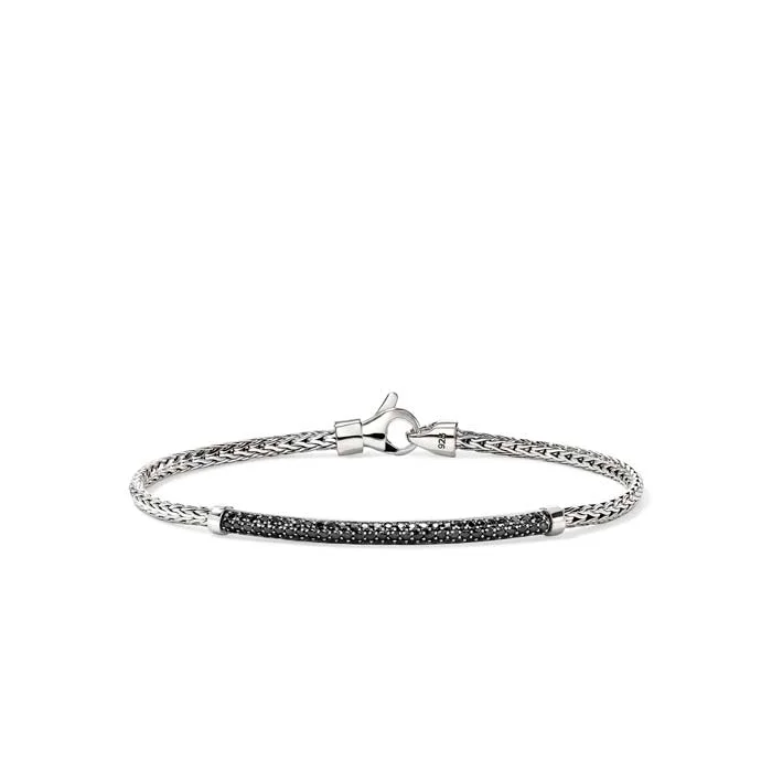real peridot gemstone ring John Hardy Essential Pavé Black Sapphire Bracelet in Sterling Silver