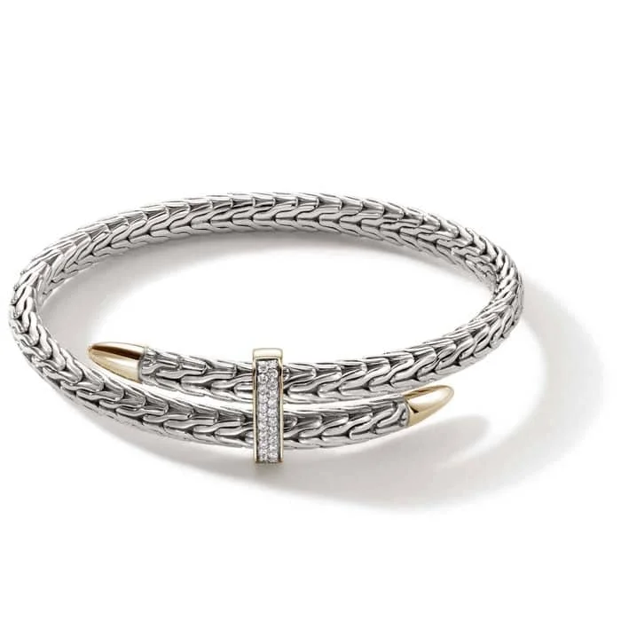 vintage citrine ring John Hardy Spear Pavé Flex Cuff in Sterling Silver and 14K Yellow Gold