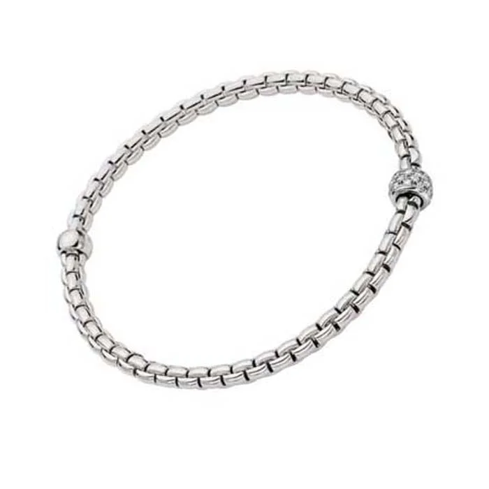 FOPE Eka Collection Flex'it Bracelet with Diamonds in 18K White Gold