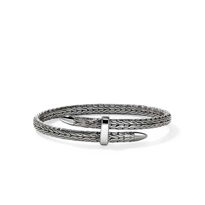 celestial star charm bracelet John Hardy Spear Flex Cuff Bracelet in Sterling Silver with Black Rhodium, Size Small