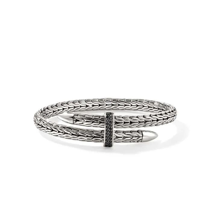 eternity ring for anniversary John Hardy Black Sapphire Spear Flex Cuff Bracelet in Sterling Silver, Size Small