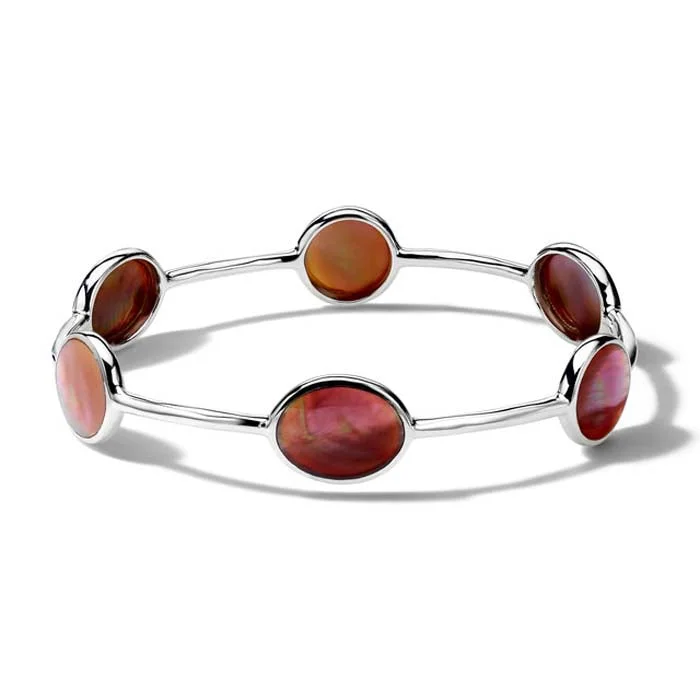 statement gemstone necklace handmade Ippolita Rock Candy Brown Shell 6-Stone Bangle Bracelet in Sterling Silver statement gemstone necklace handmade Ippolita Rock Candy Brown Shell 6-Stone Bangle Bracelet in Sterling Silver