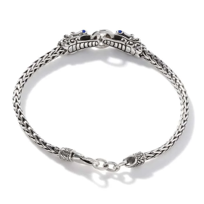 handmade ceramic bead bracelet John Hardy Double Naga Head Slim Classic Chain Bracelet in Sterling Silver