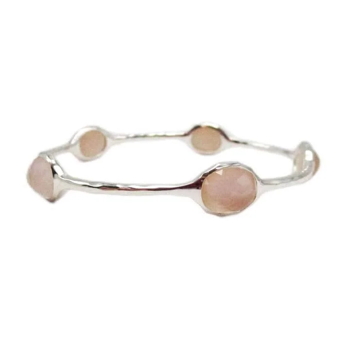 dainty gemstone chain bracelet Ippolita Wonderland Pink Shell Doublet 5-Stone Bangle in Sterling Silver dainty gemstone chain bracelet Ippolita Wonderland Pink Shell Doublet 5-Stone Bangle in Sterling Silver