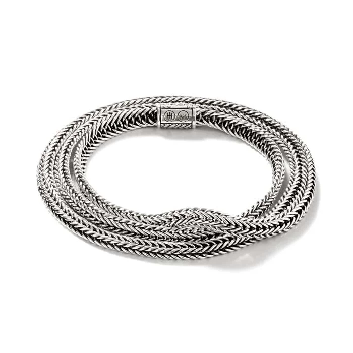 emerald-cut engagement ring halo John Hardy Kami Classic Chain Triple Wrap 4.5mm Bracelet in Sterling Silver