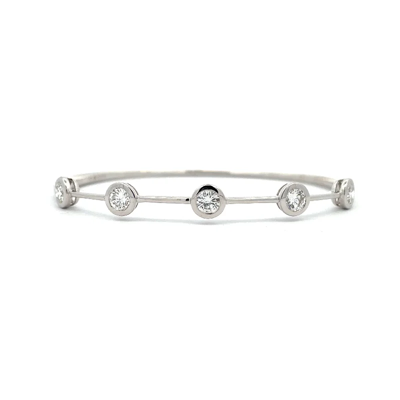 5 BEZEL SET DIAMOND BANGLE BRACELET