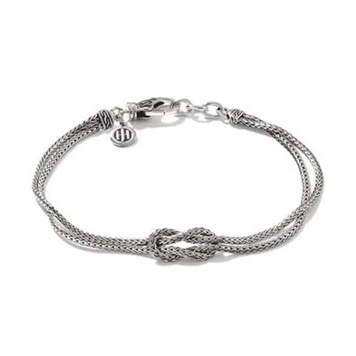 men’s engraved stainless steel bracelet John Hardy Manah Classic Chain Love Knot Bracelet in Sterling Silver