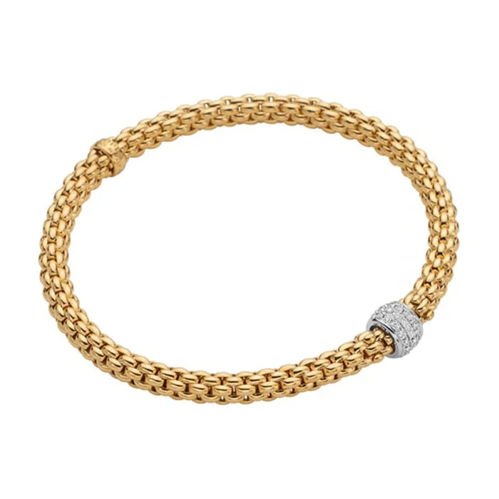 FOPE Solo Collection Flex'it Bracelet with Diamonds in 18K Yellow & White Gold